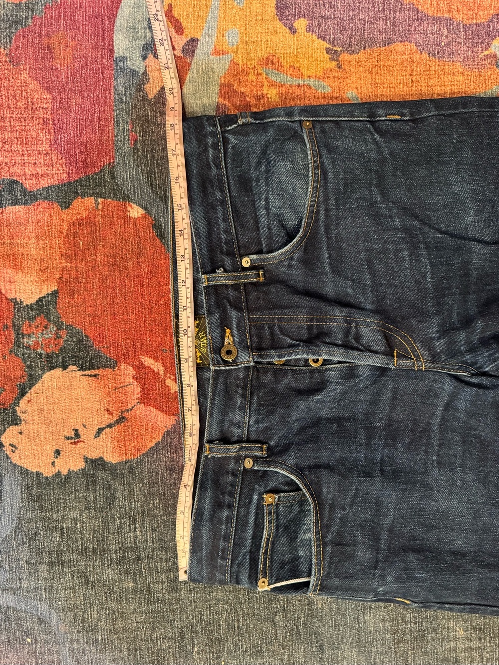 Brave Star Slim Men's Selvedge Jeans in Dark Indigo Blue - Picture 3 of 5